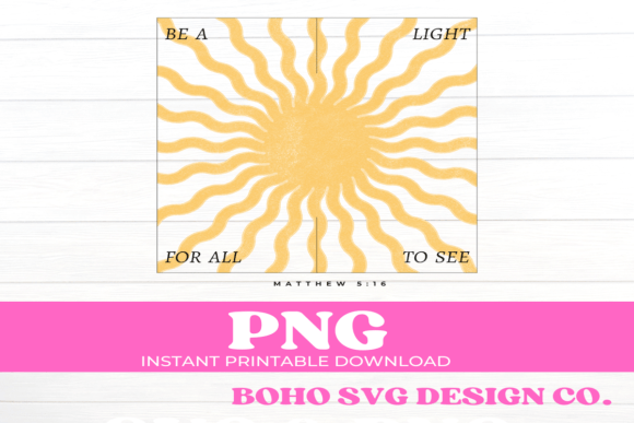 Be the Light Christian Sublimation Png T-Shirt Designs