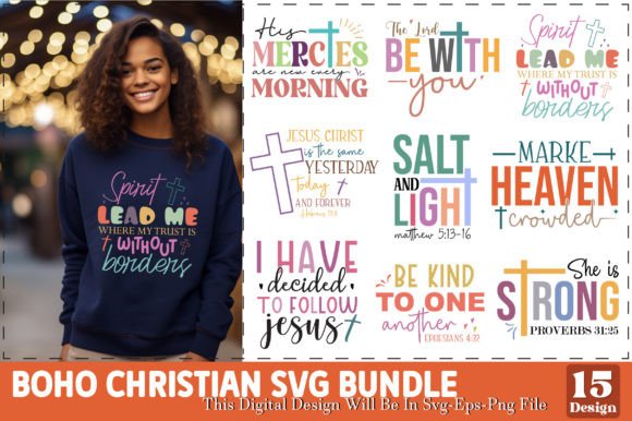 Boho Christian Svg Bundle for T-Shirt Designs