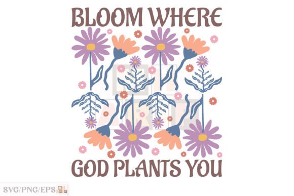 Christian Boho Abstract Flowers PNG SVG for T-Shirt Designs