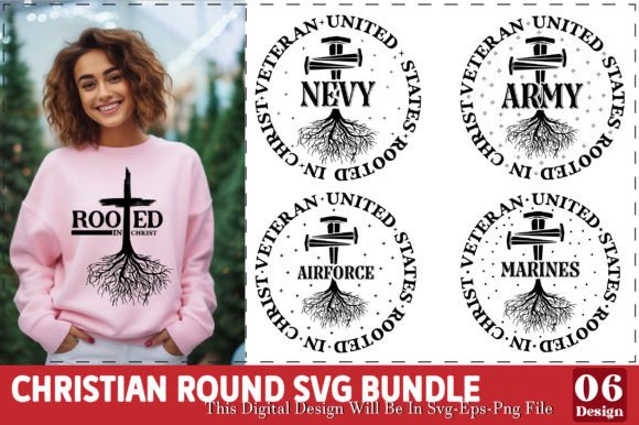 Christian Round Svg Bundle and T-Shirt Designs