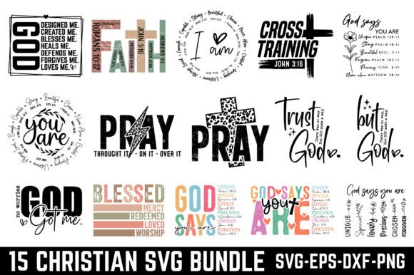 Christian SVG Bundle, Bible Verse, T-Shirt Designs