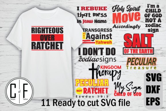 Christian T-shirt Quotes SVG Cutfile for T-Shirt Designs