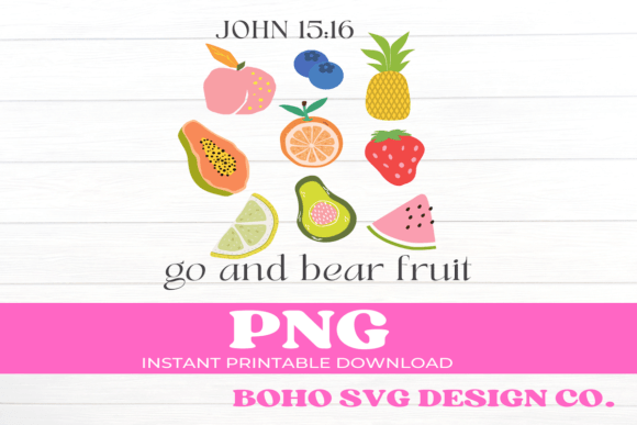 Fruit of the Spirit Christian Png Sublim for T-Shirt Designs