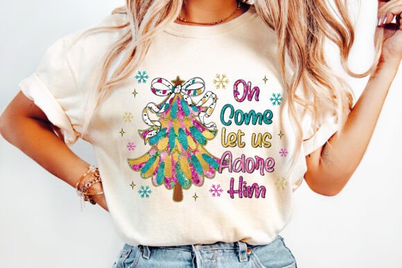 Glitter Coquette Jesus Christmas PNG for T-Shirt Designs