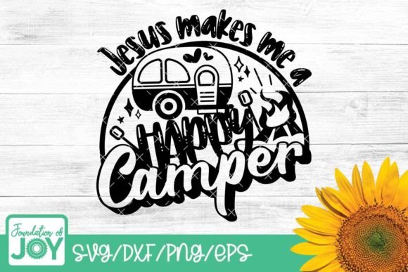 Jesus Makes Me a Happy Camper, Camping T-Shirt Designs