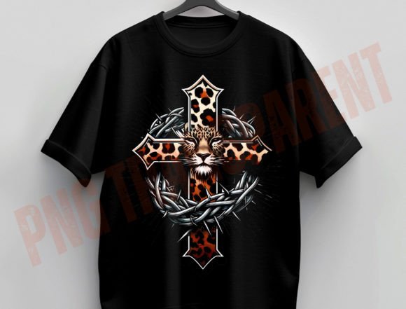 Leopard Print Cross Png, Christian Sub