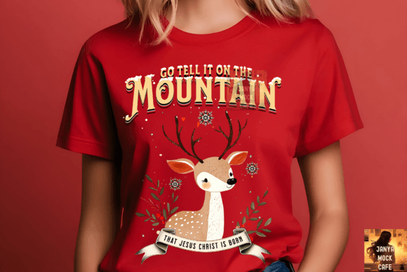 Reindeer Christmas Jesus Go Tell It Snow T-Shirt Designs