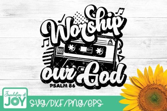 Worship Our God Svg, Retro Christian Png